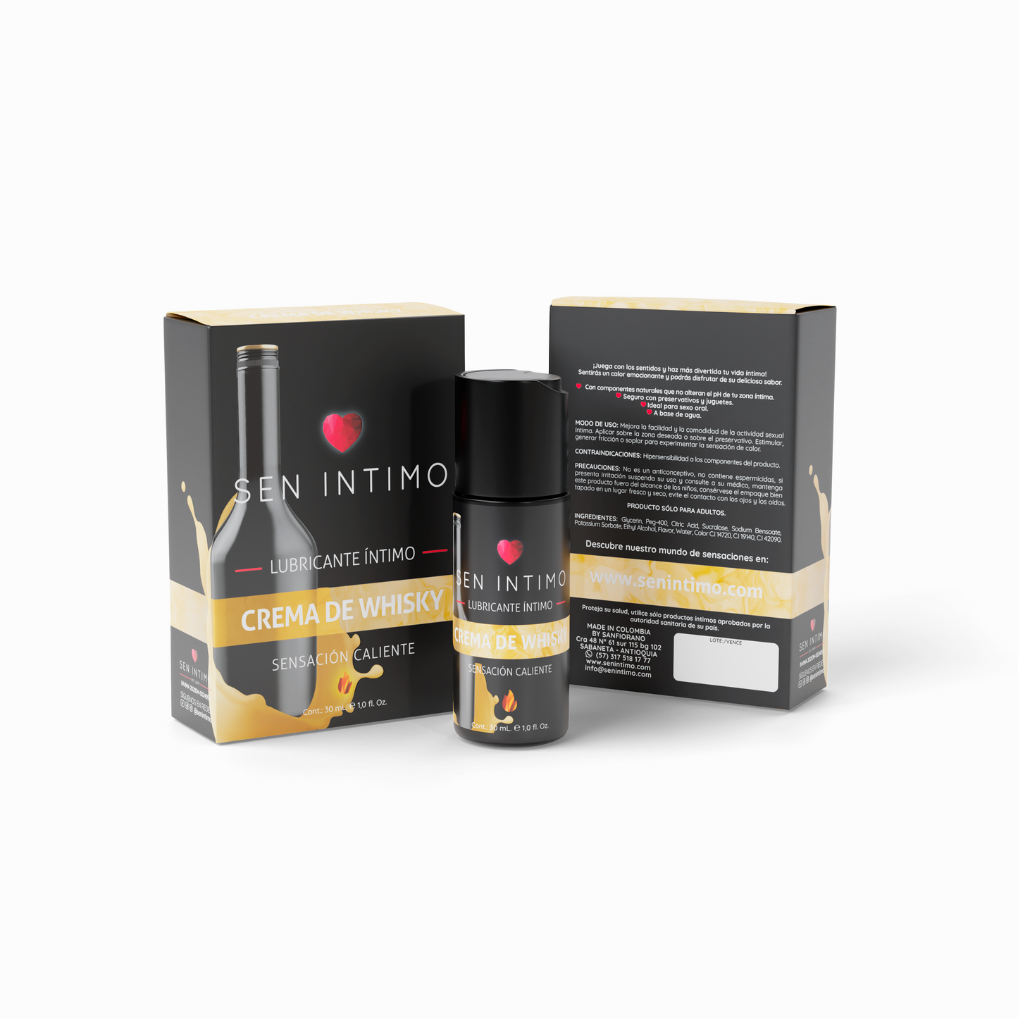 Lubricante Caliente Crema De Whisky Sen Intimo 30ml